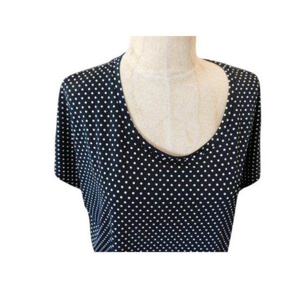 Chico's Size L Large (2) Black White Polka Dot Blouse Top - Picture 3 of 3